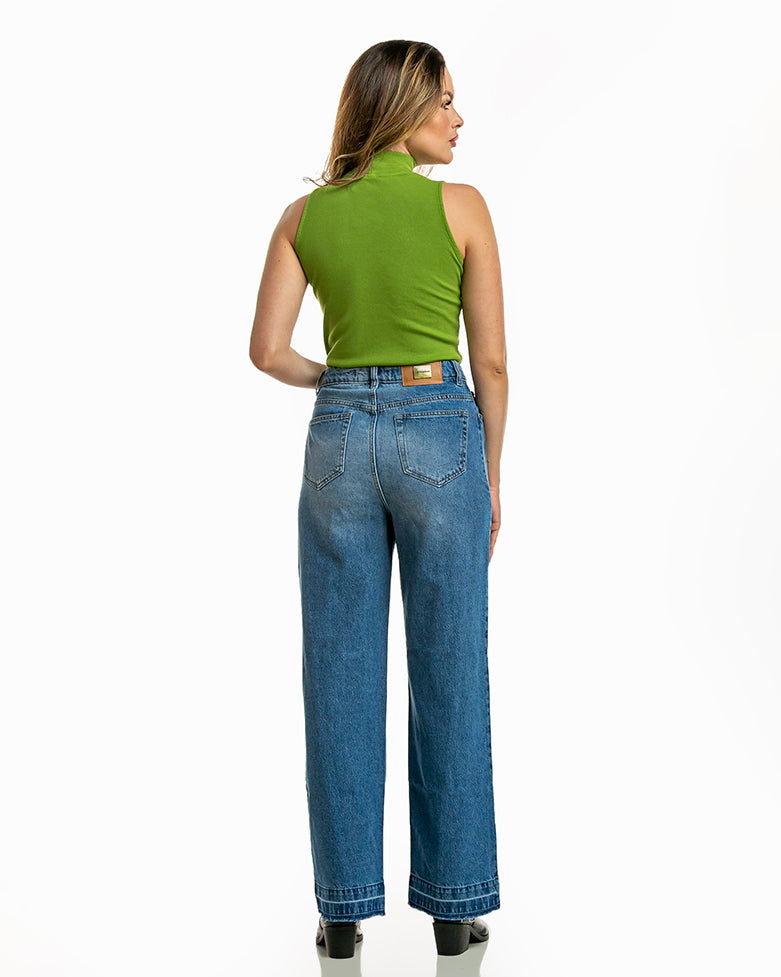 Calça Jeans Alta Reta