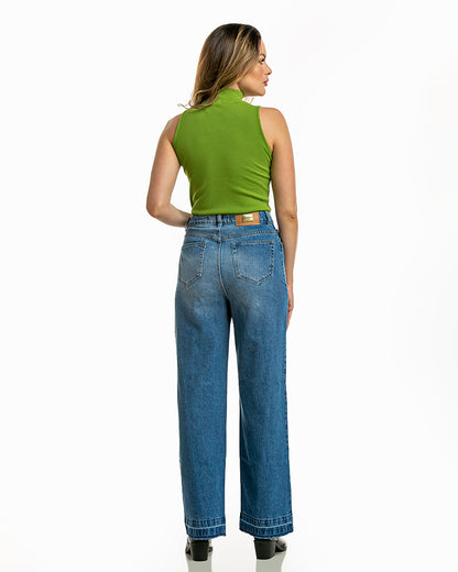 Calça Jeans Alta Reta