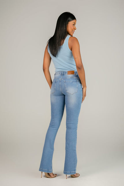 Calça Jeans Feminina Alta Flare