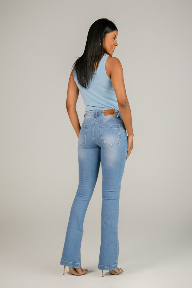 Calça Jeans Feminina Alta Flare