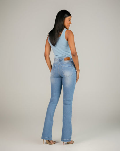 Calça Jeans Feminina Alta Flare