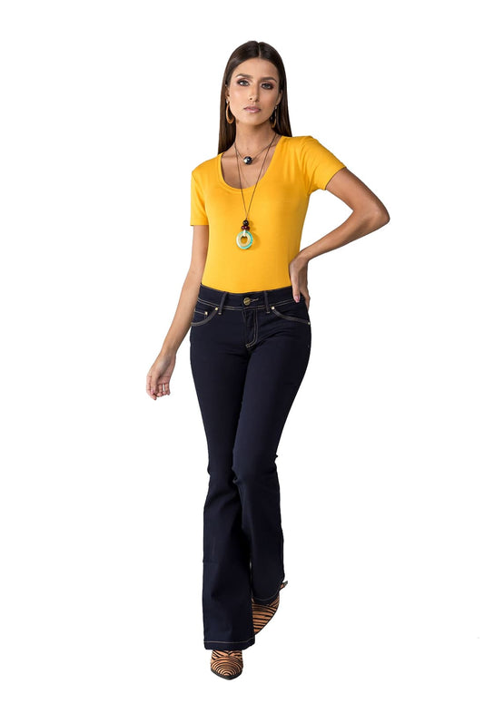 Calça Jeans Feminina Flare Latifundio Intermediária