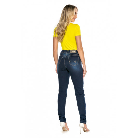 Calça Jeans Feminina Tradicional Cigarrete Stone Azul - www.latifundio.com.br