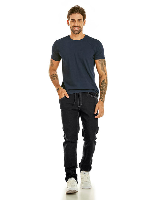 Calça Jeans Masculina Latifundio Jogger Preto - www.latifundio.com.br
