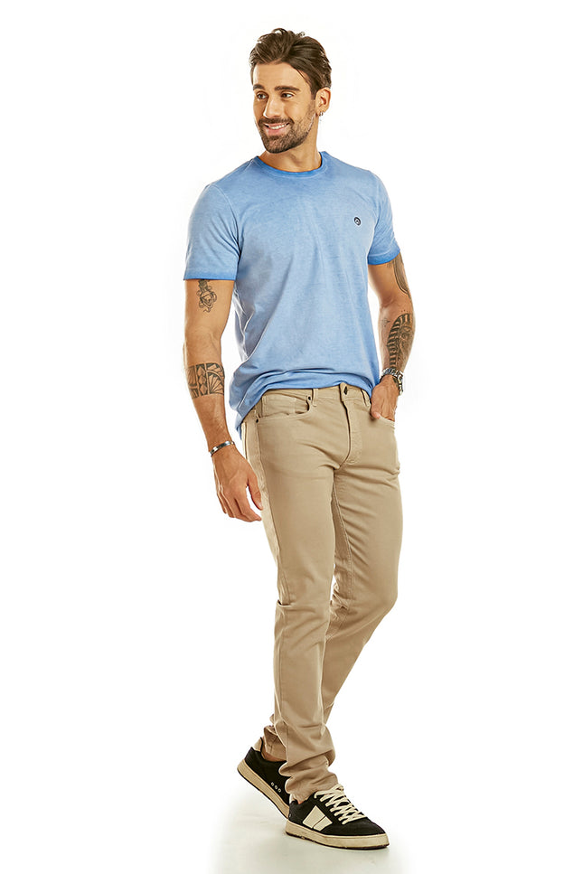 Calça Masculina Sarja Fit - Areia