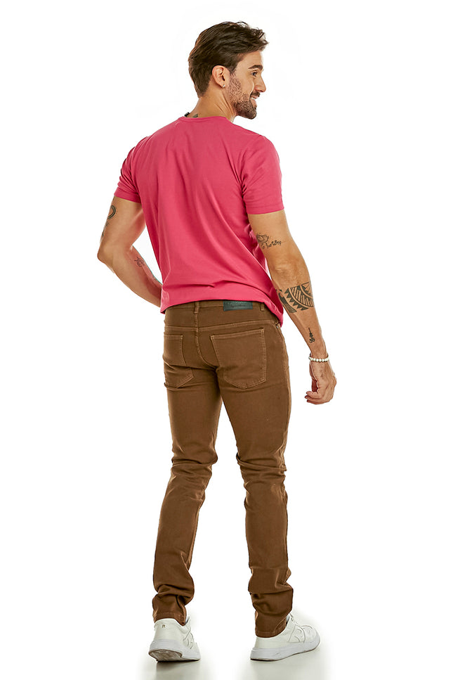 Calça Masculina Sarja Fit - Capuccino - www.latifundio.com.br