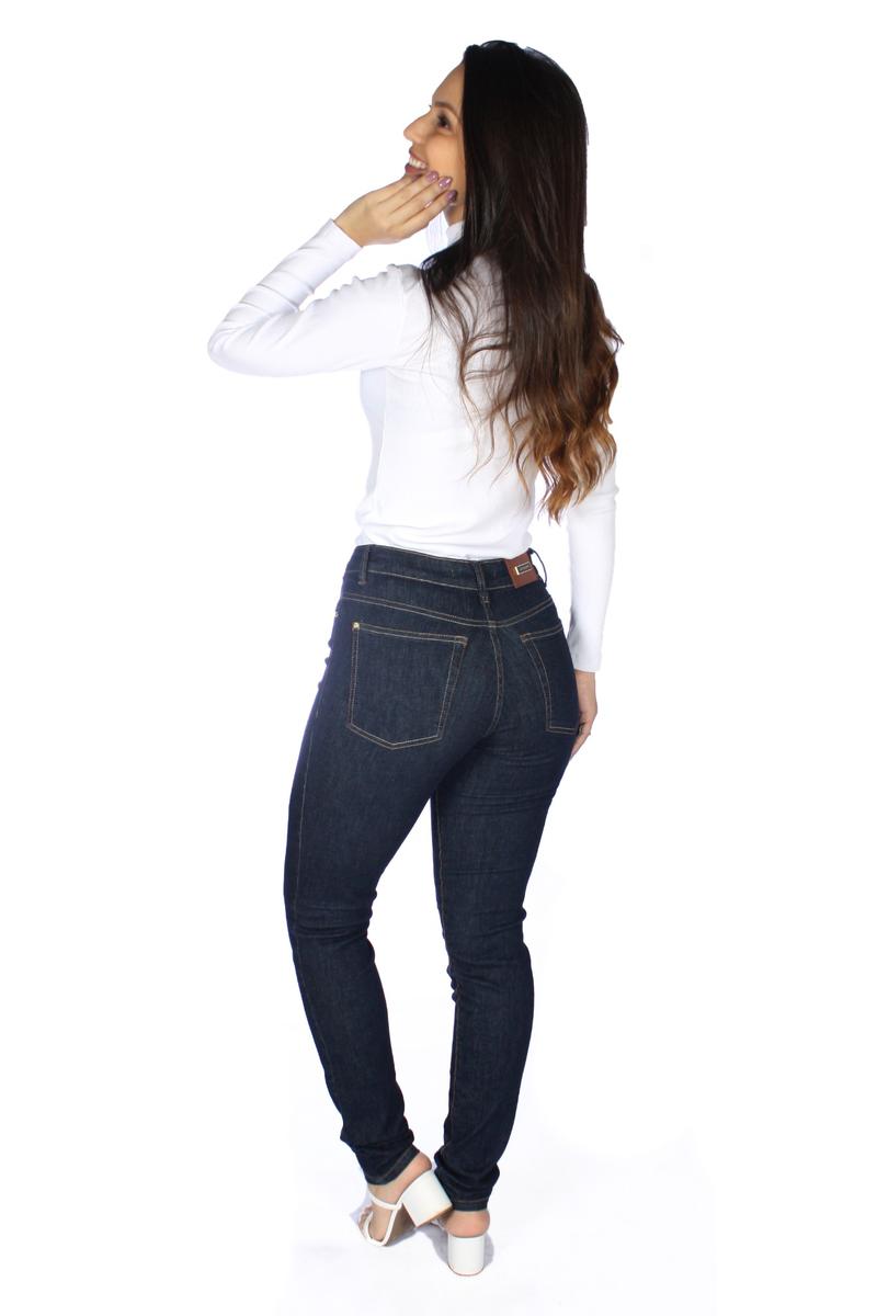 Calça Skinny Jeans Feminina - Jeans Escuro