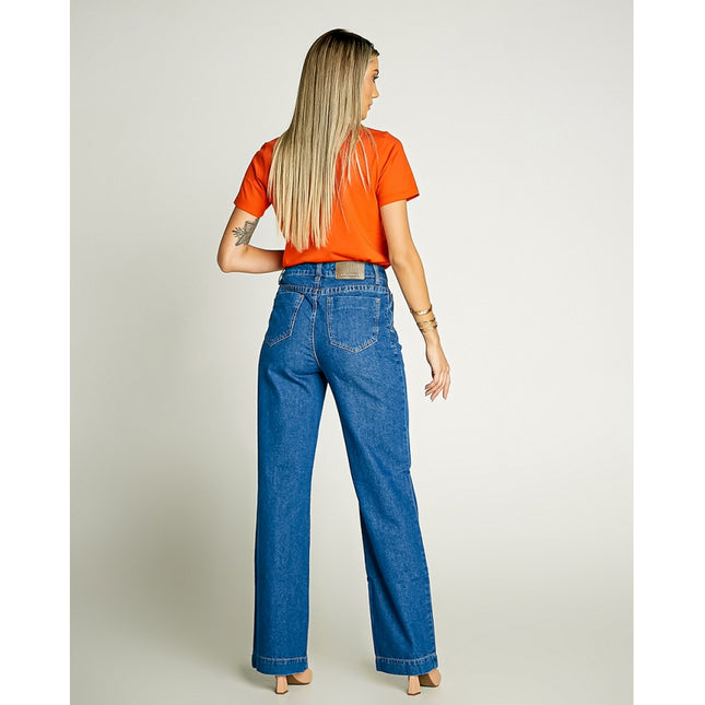 Calça Wide Leg Jeans - www.latifundio.com.br