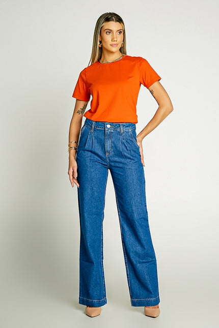 Calça Wide Leg Jeans - www.latifundio.com.br