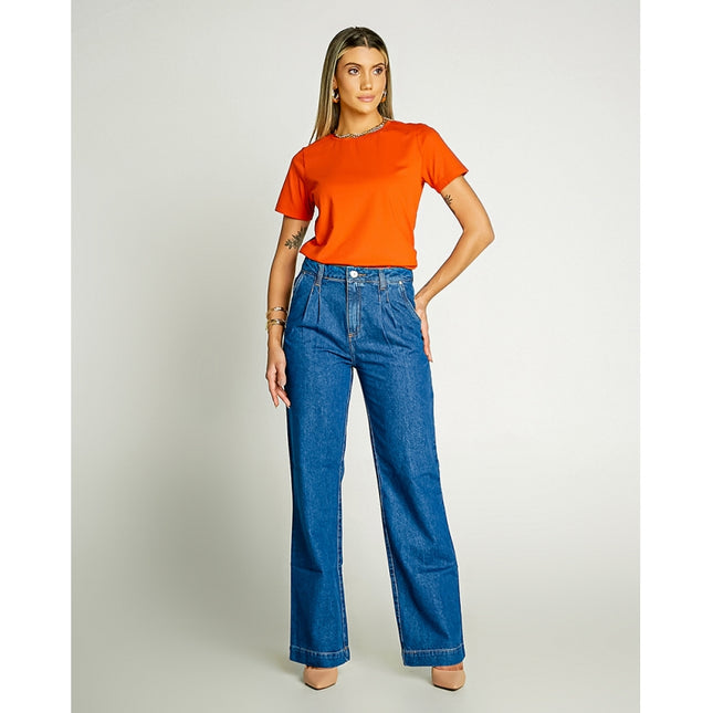 Calça Wide Leg Jeans - www.latifundio.com.br