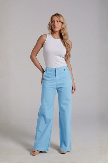 Calça Feminina Pantalona - Azul Claro