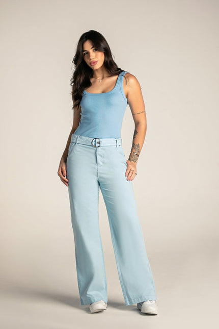 Calça Feminina Pantalona - Azul Claro