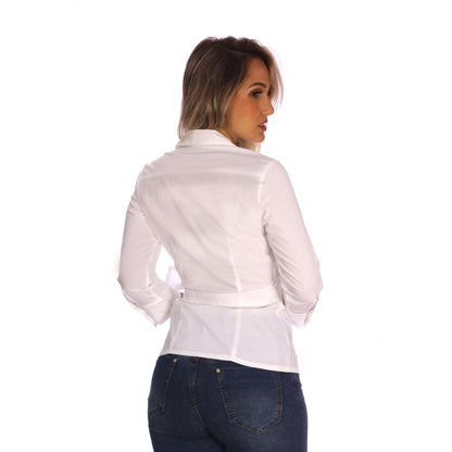 Camisa Feminina com Amarração Branca - www.latifundio.com.br