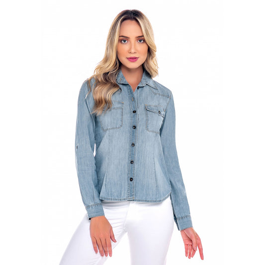 Camisa Latifundio Jeans Manga Longa - www.latifundio.com.br