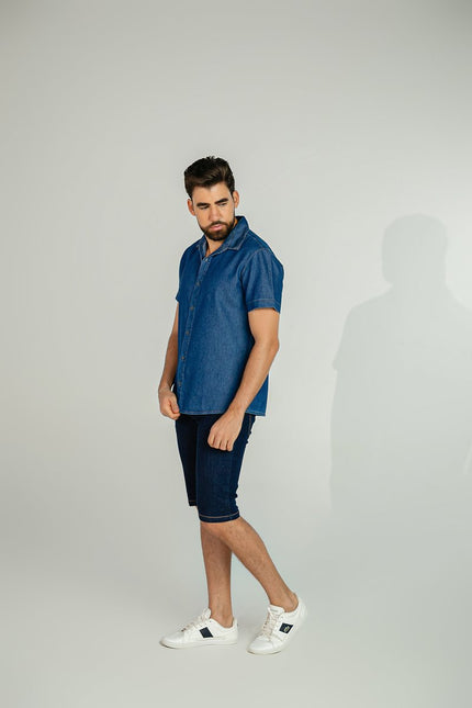 Camisa Masculina Basic Slim Manga Curta
