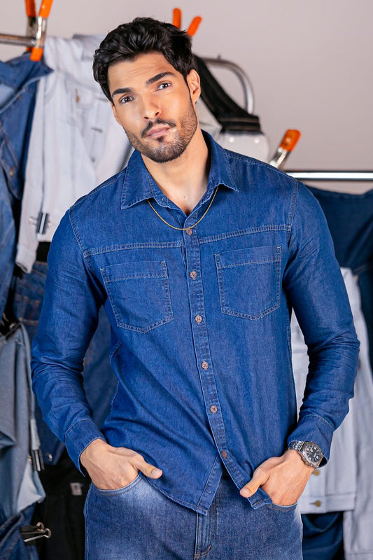 Camisa Masculina de Manga Longa