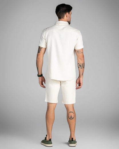 Camisa Masculina Manga Curta Natural