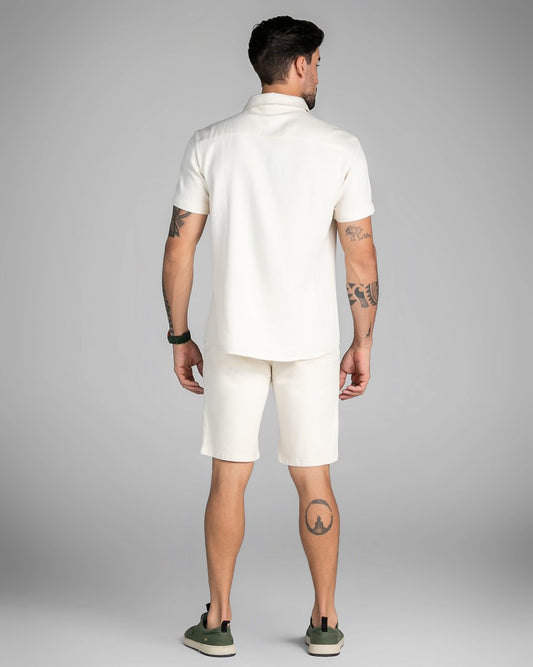Camisa Masculina Manga Curta Natural