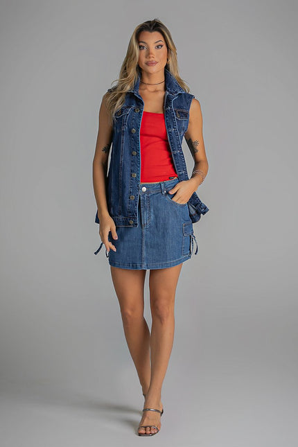 Colete Feminino Trucker Jeans