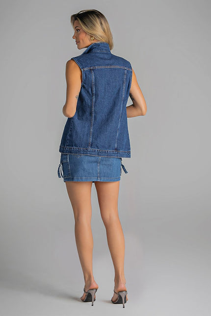 Colete Feminino Trucker Jeans