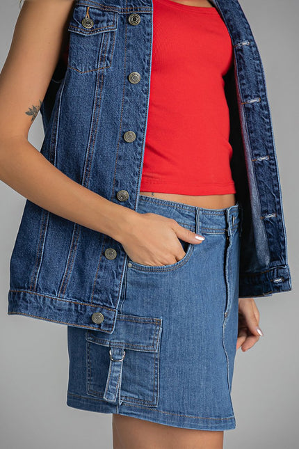 Colete Feminino Trucker Jeans