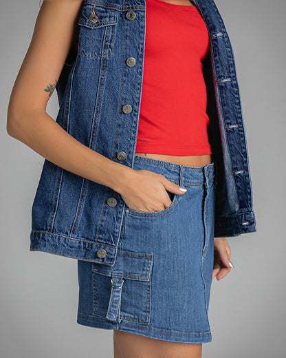 Colete Feminino Trucker Jeans