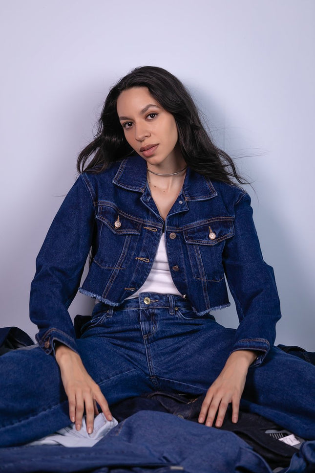 Jaqueta Jeans Ampla Cropped