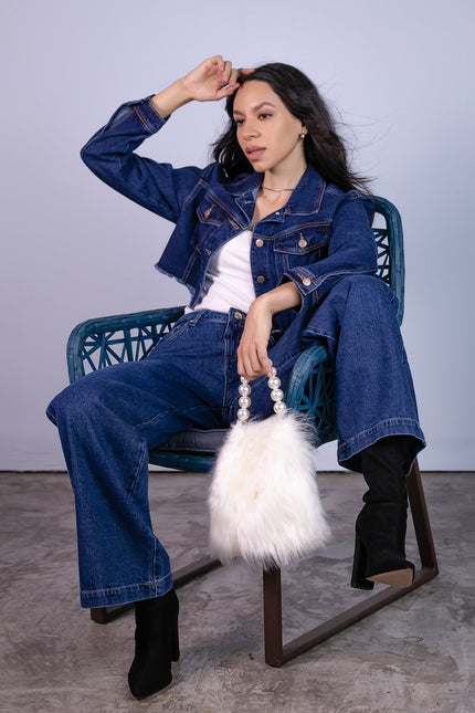 Jaqueta Jeans Ampla Cropped
