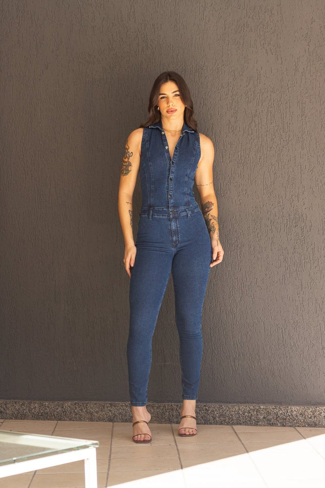 Macacão Feminino Botões