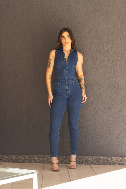 Macacão Feminino Botões