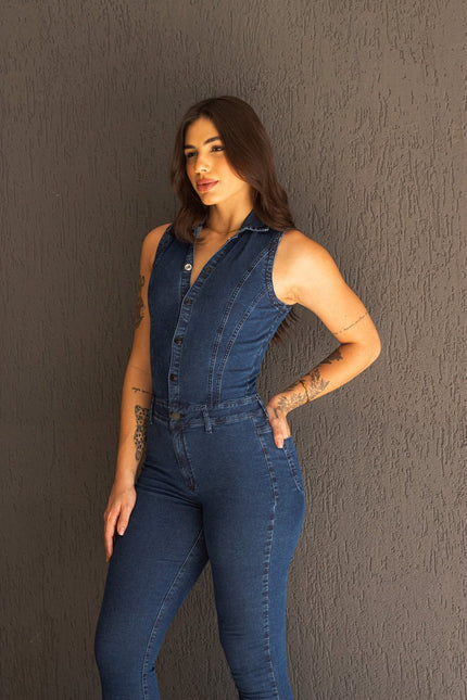 Macacão Feminino Botões