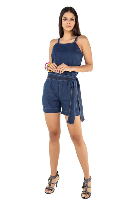 Macaquinho Amarração Jeans - www.latifundio.com.br