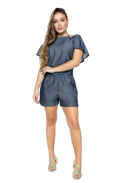 Macaquinho Jeans Feminino Curto - www.latifundio.com.br
