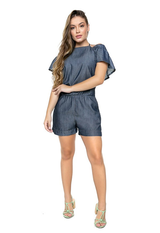 Macaquinho Jeans Feminino Curto - www.latifundio.com.br