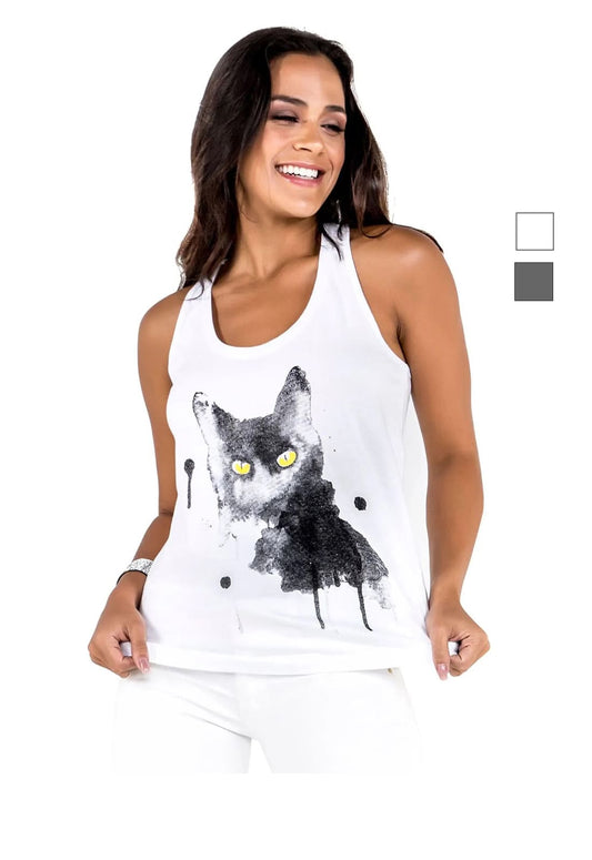 Camiseta Básica Feminina Latifundio Cat - www.latifundio.com.br