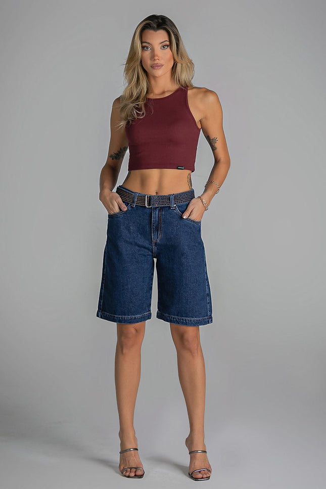 Regata Feminina Cropped - Vinho - www.latifundio.com.br