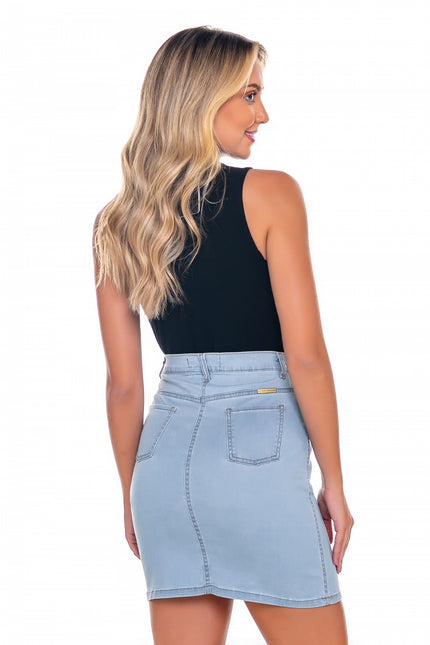 Saia Jeans Curta Azul - www.latifundio.com.br