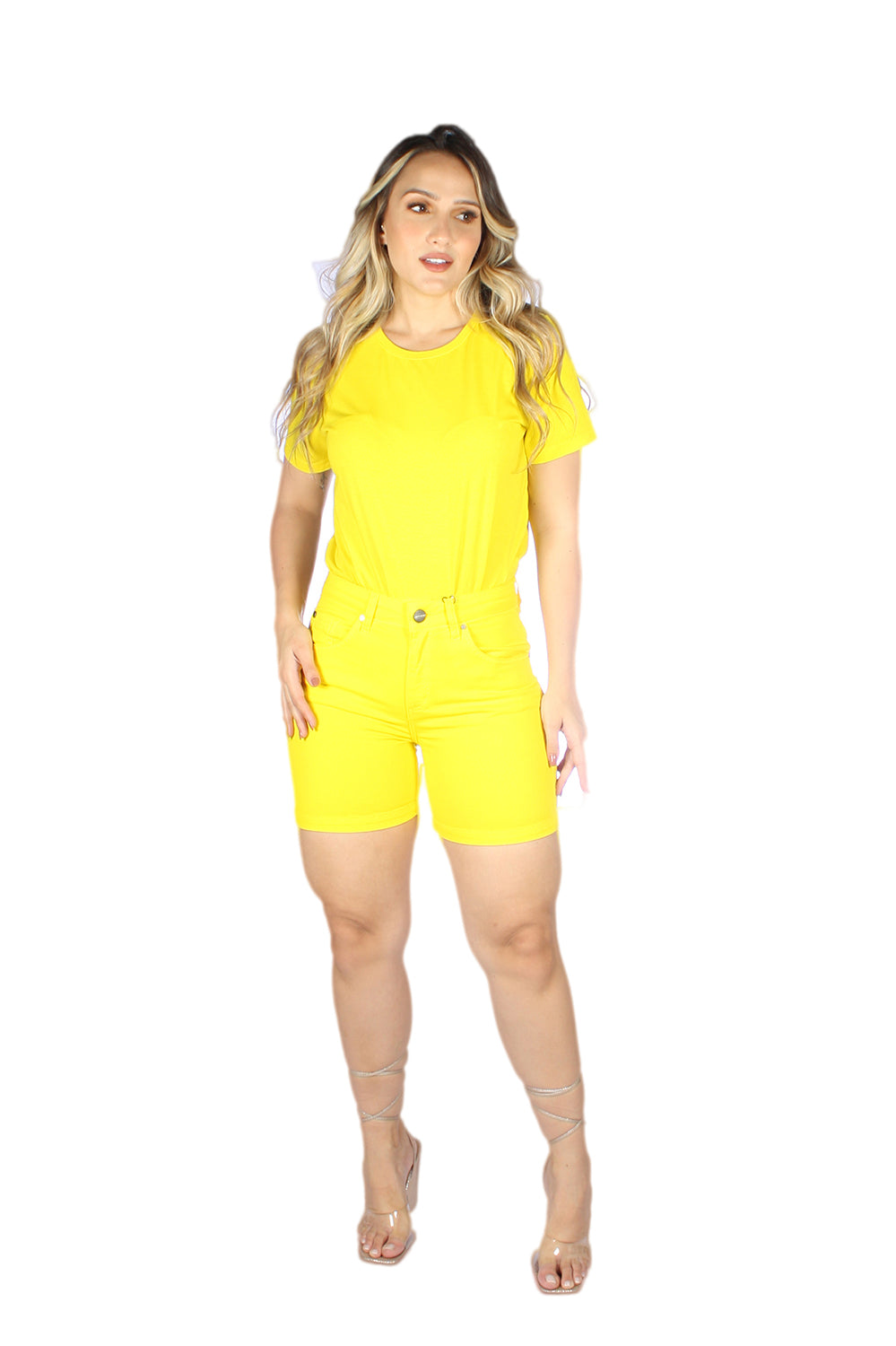 Short Feminino Tradicional Alto Meia Coxa