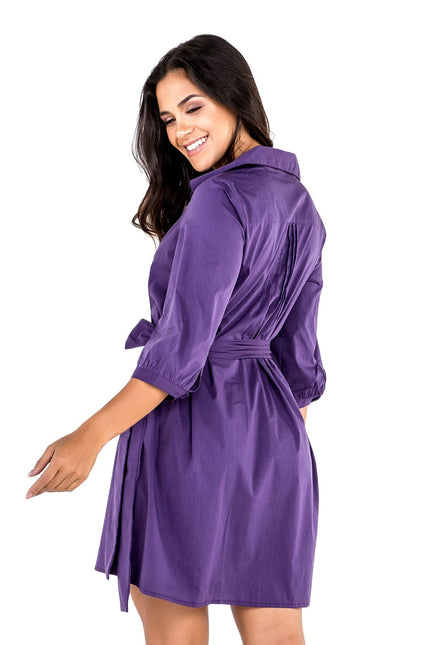 Vestido Chemise com Faixa para Amarração - Amora - www.latifundio.com.br