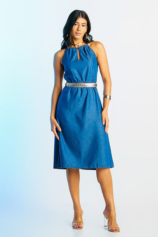 Vestido Jeans Midi