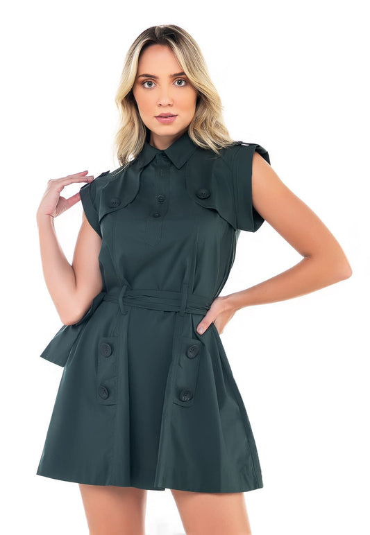Vestido Verde Com faixa - www.latifundio.com.br