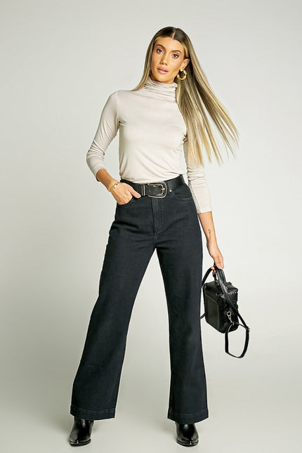 Wide Leg Black Jeans