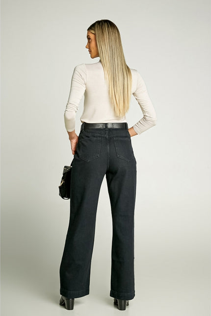 Wide Leg Black Jeans