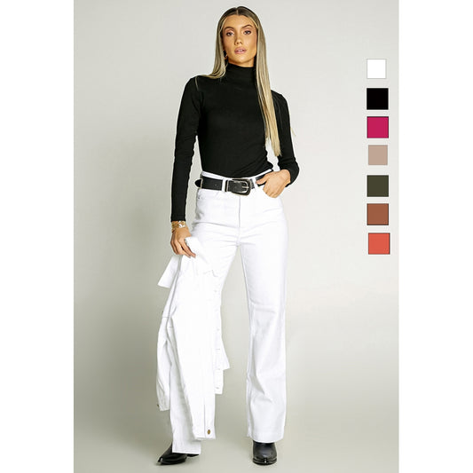Calça Feminina Cintura Alta Wide Leg