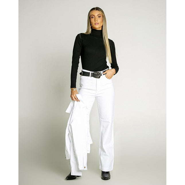 Calça Feminina Cintura Alta Wide Leg
