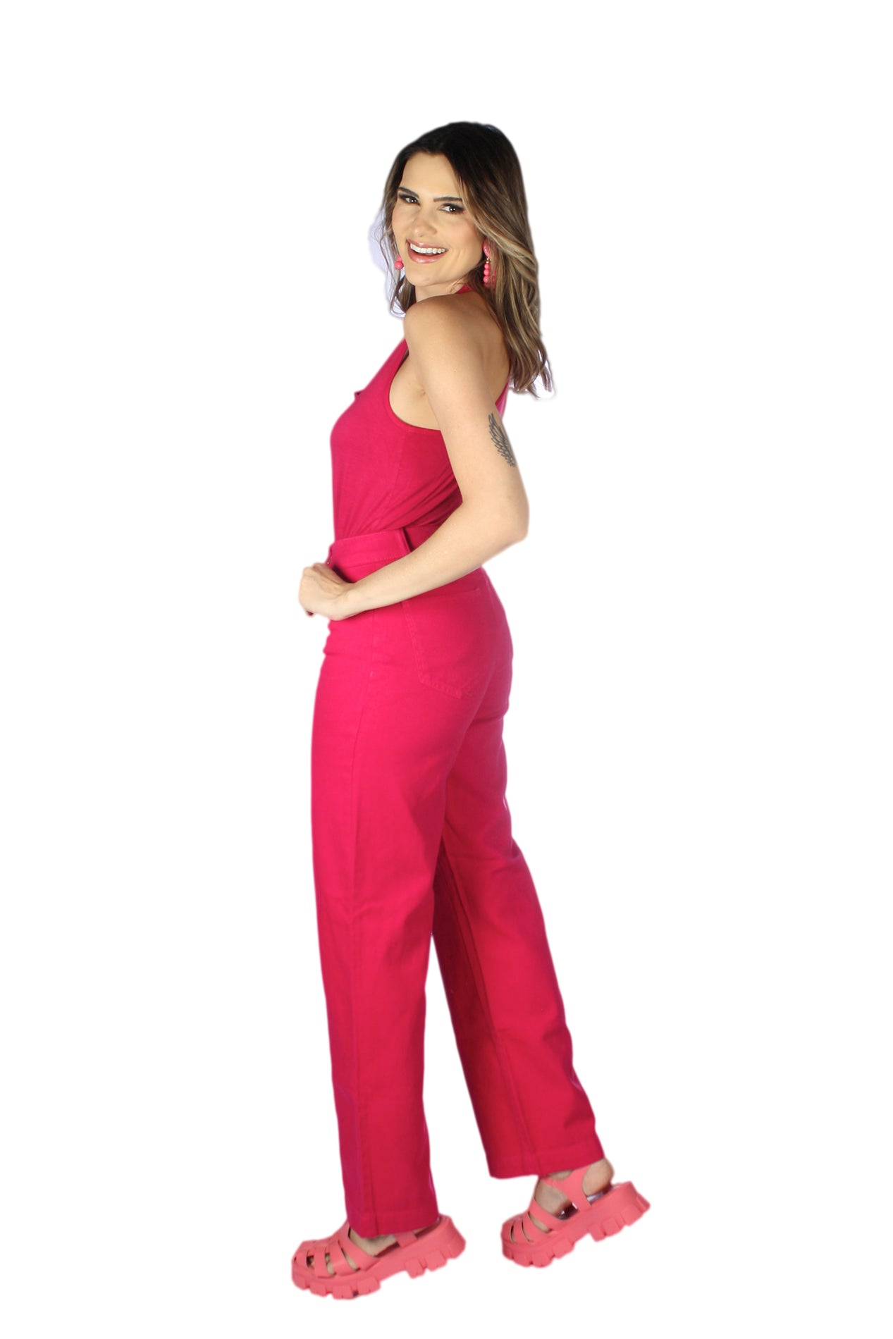 Calça Feminina Cintura Alta Wide Leg