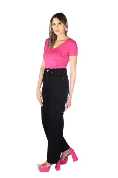 Calça Feminina Cintura Alta Wide Leg