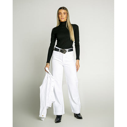 Calça Feminina Cintura Alta Wide Leg